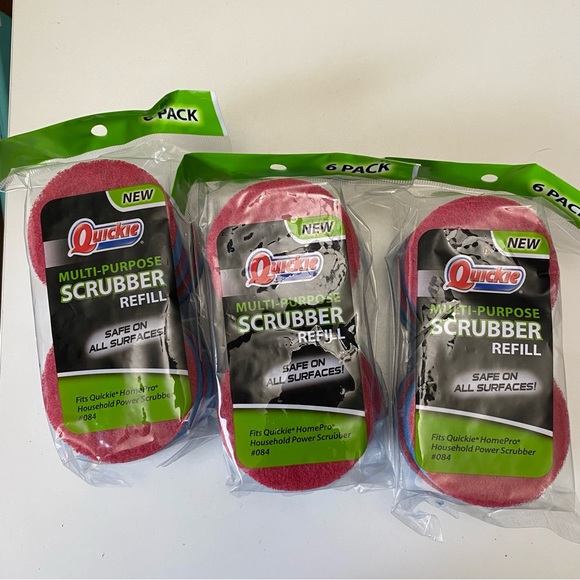 18 Quickie Multi Purpose Refill Scrubber Sponge Home Pro #084 - 18 Circular Pads - Picture 1 of 2